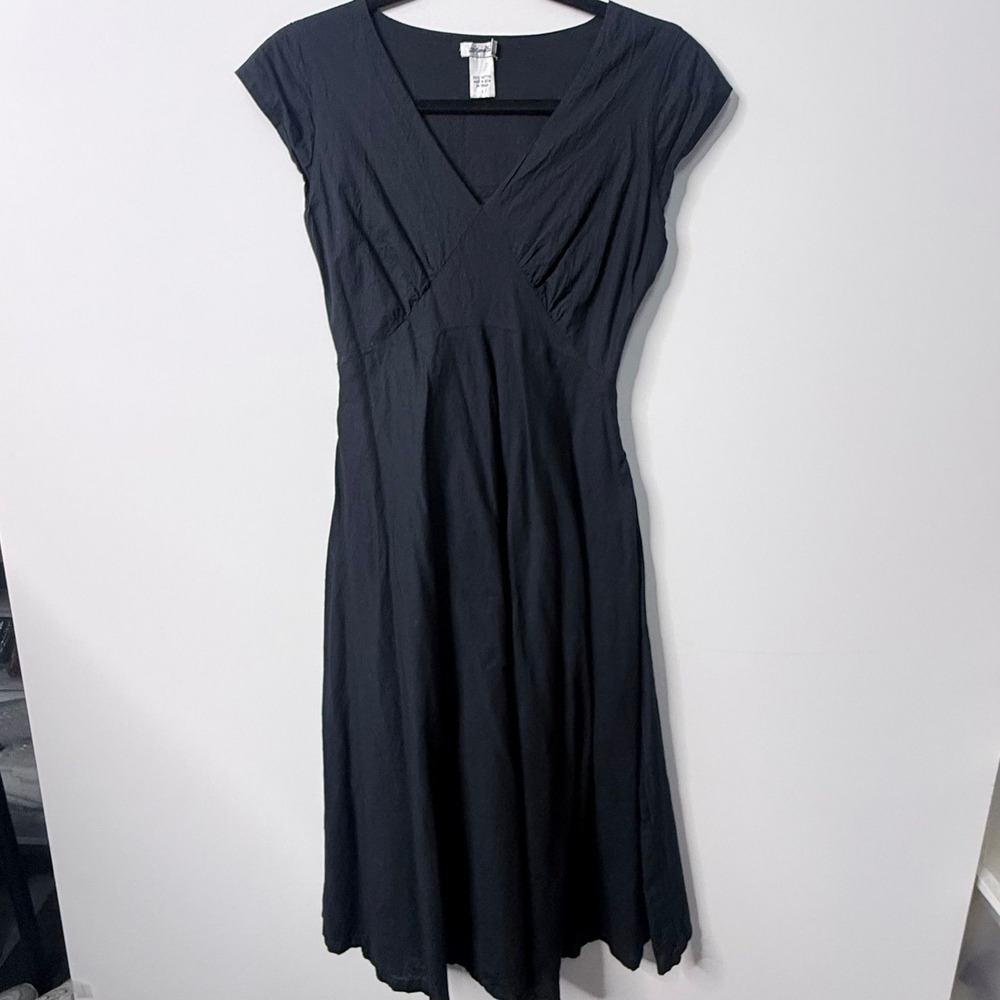 20 Something Romantic Black Surplice Empire Waist Midi Dress Small